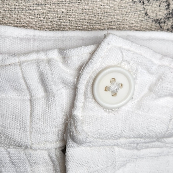 80s White Cotton Linen Slacks - Picture 8 of 8